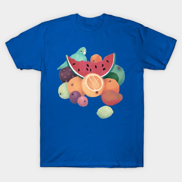 Fruit with Parrot Still Life T-Shirt by Annelie